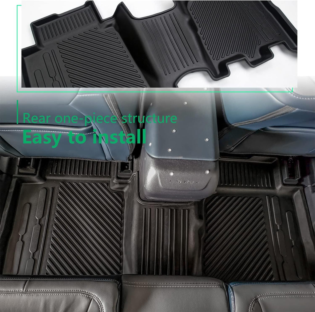 Black TPE Floor Liners for 4-Door Bronco 2021-2022, 1st and 2nd Row J568