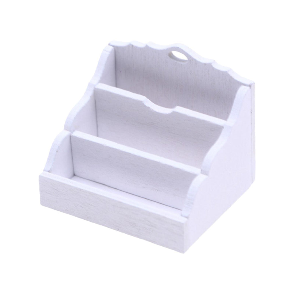 White 1:12 Scale Dollhouse Miniature Magazine Paper Rack K371120