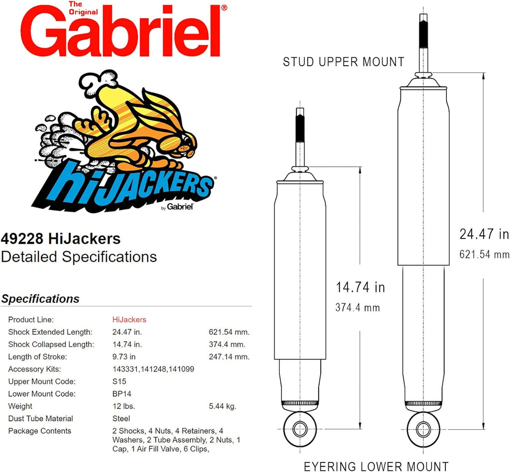 2 Pack Shock Absorber R123