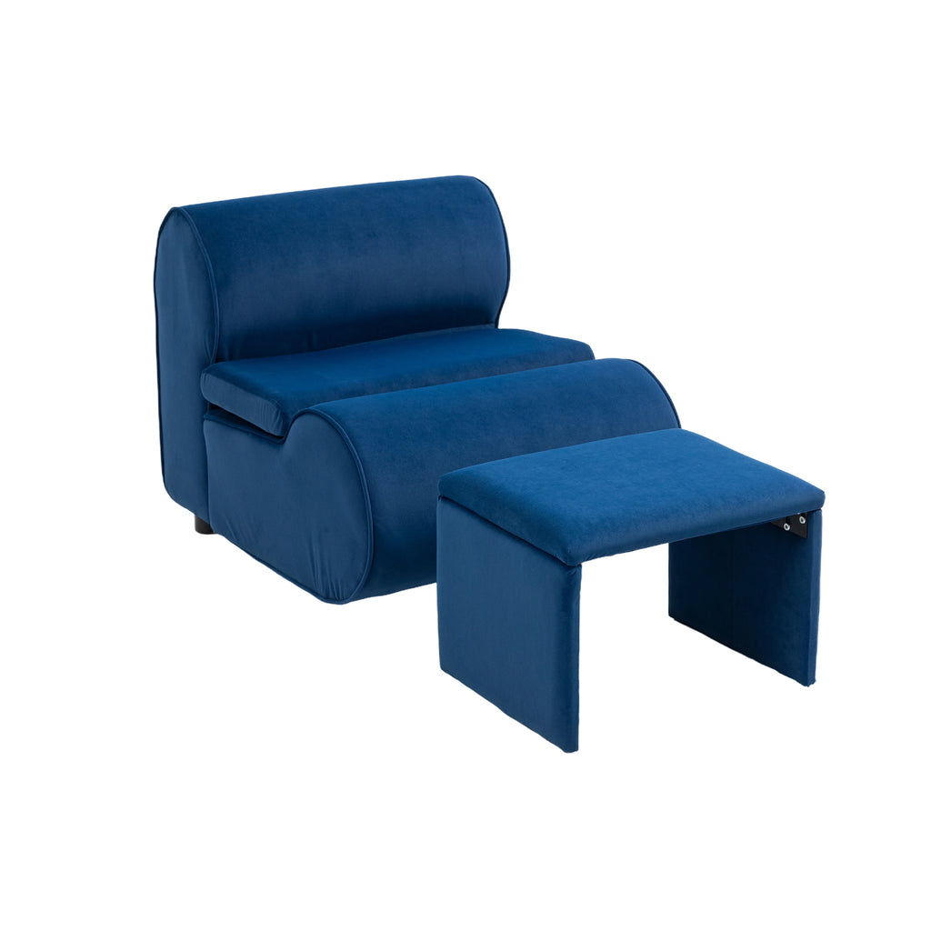Navy Accent Chair with Ottoman P15257