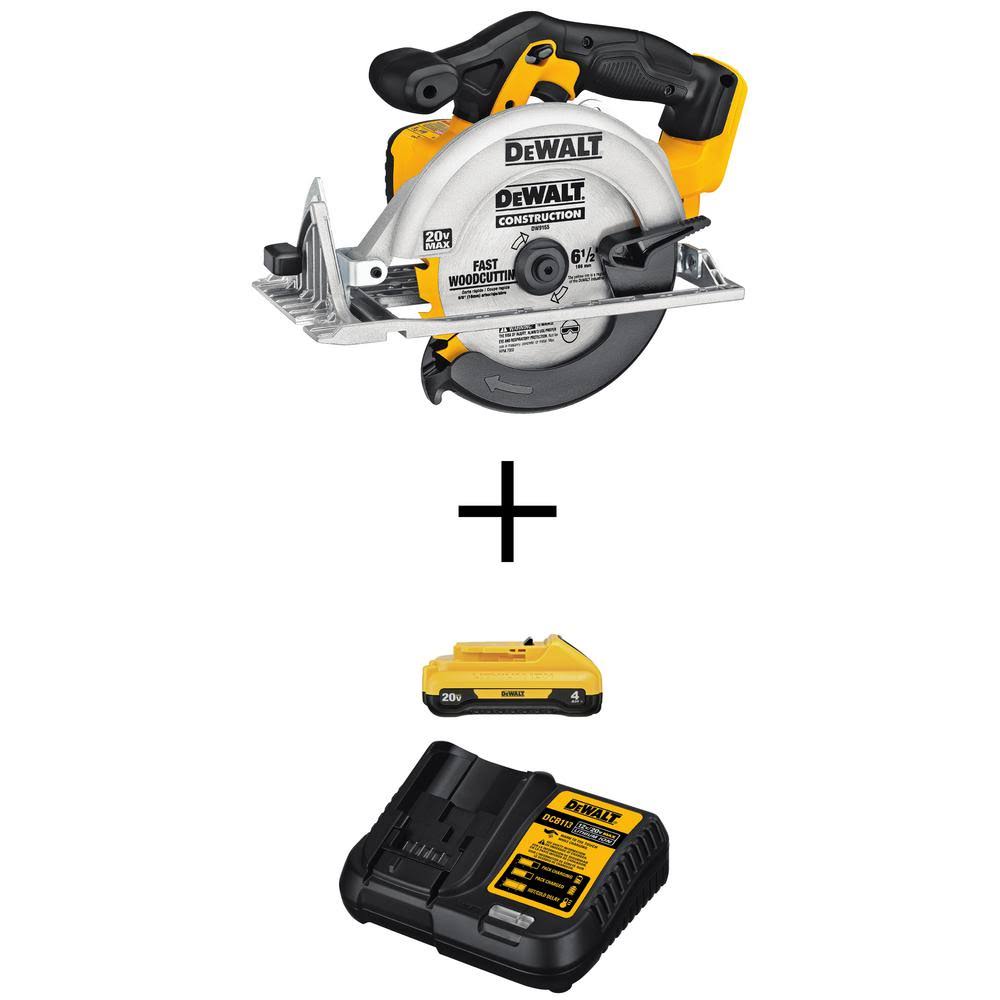20-Volt Max Cordless 6-1/2 in. Circular Saw with Battery 4.0Ah & Charger R45219