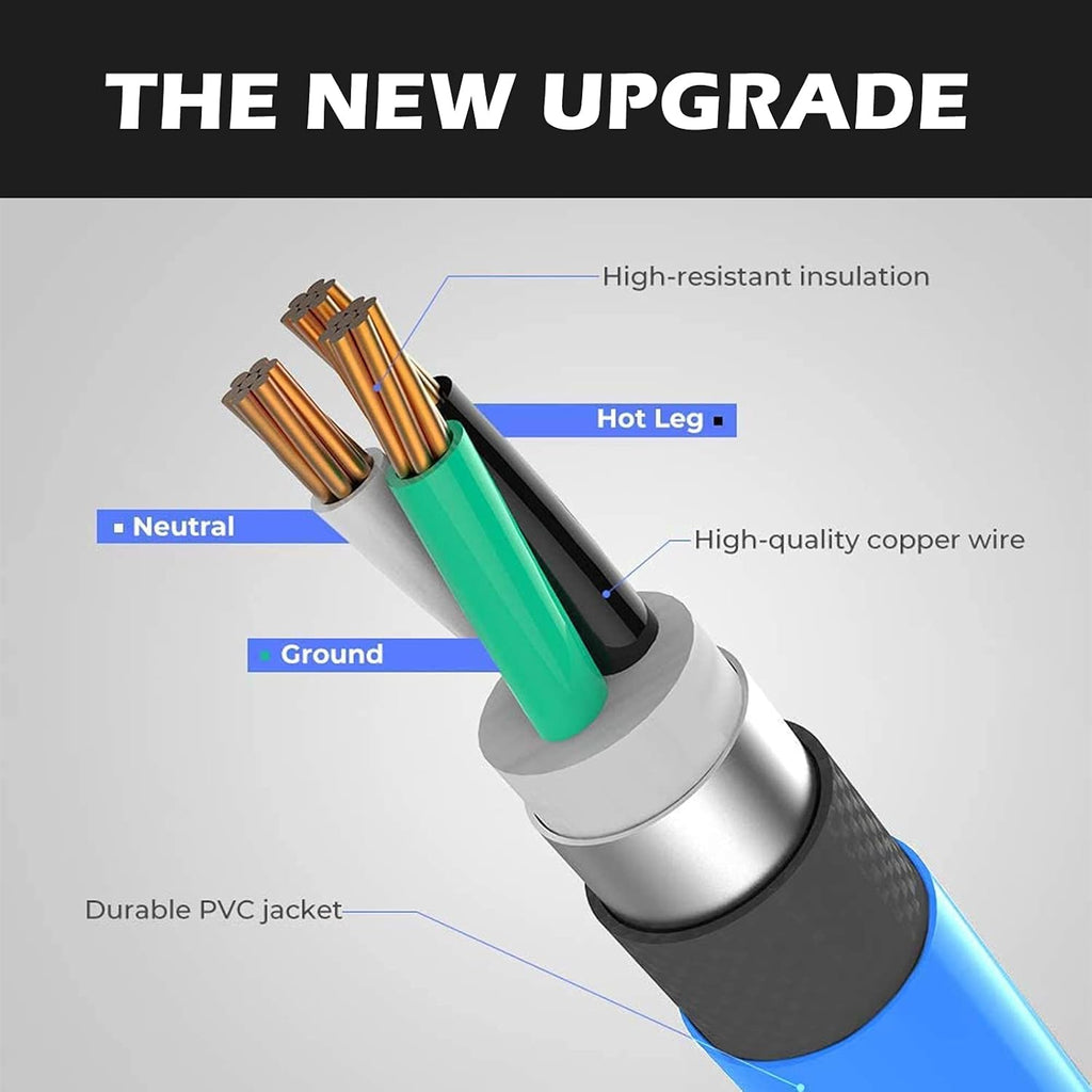 50A 25FT 6-50R Female 6-50P Male Heavy Duty Welder Extension Cord B746