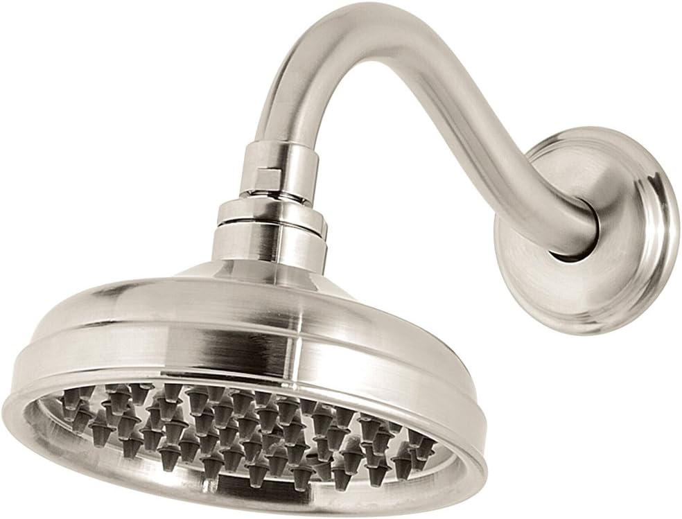 Brushed Nickel Raincan Showerhead with Shower Arm and Flange T206859