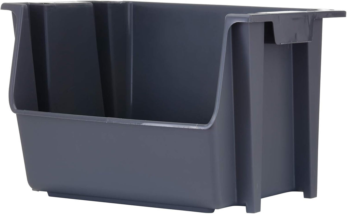 Black Pack of 3 Stackable Storage Bins F476