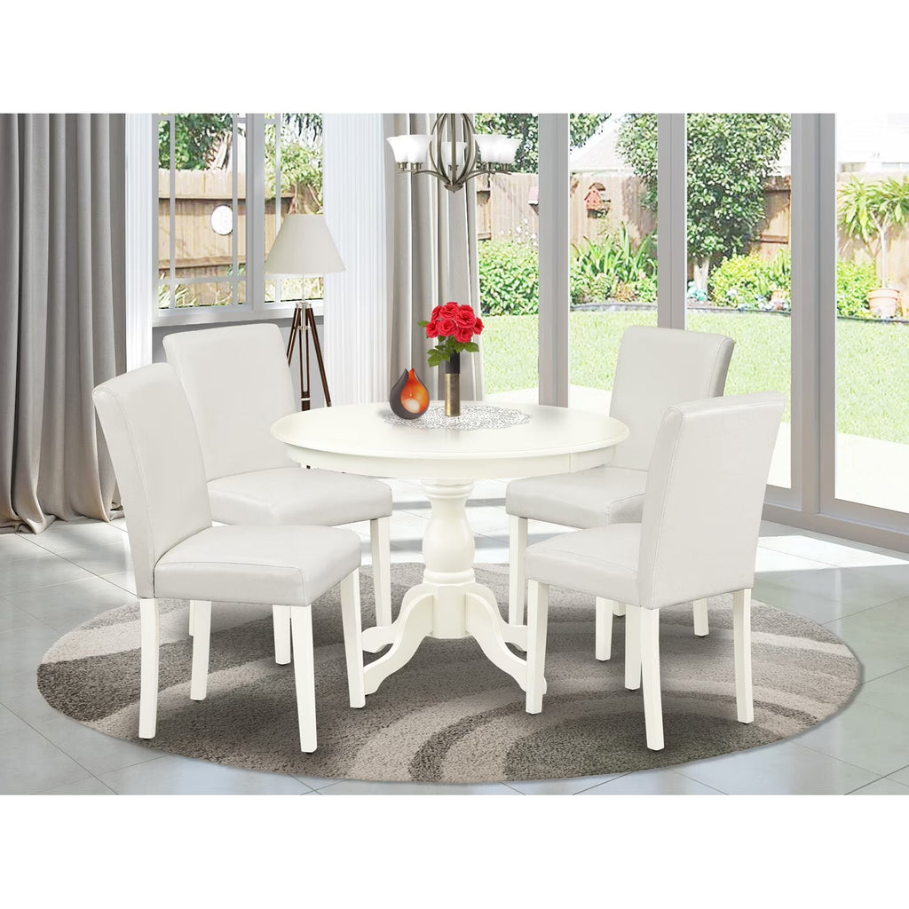 5-piece Wood Dining Set in Linen White I48582