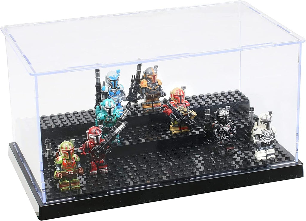 Acrylic Display Case in Black for Minifigure & Action Figures, 10 x 5.4 x 6.1, 5mm Dustproof Case, Pack of 2 E741396