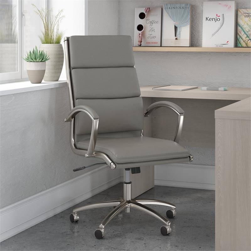 Light Gray High Back Leather Executive Office Chair N801543
