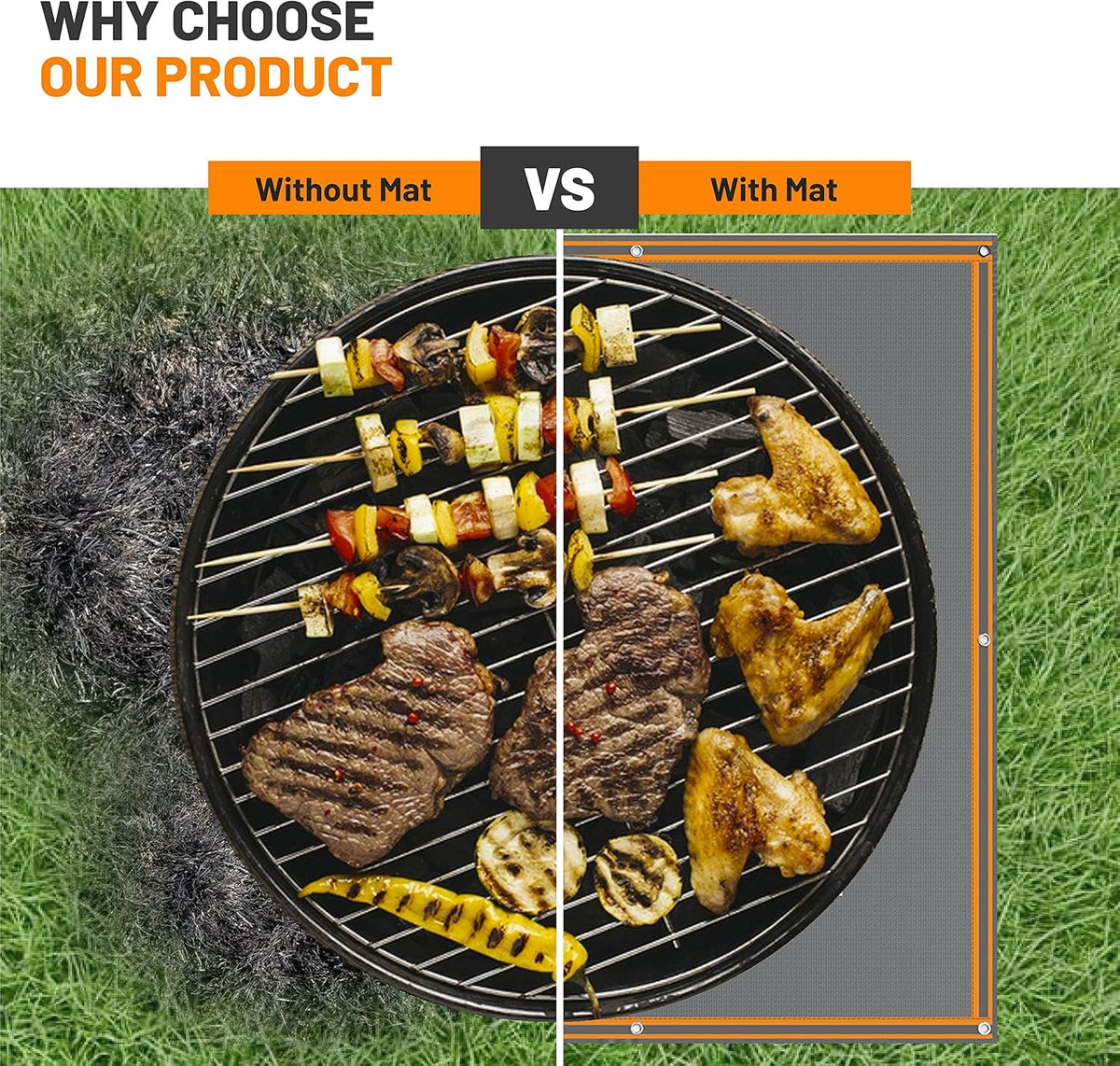 4 Layers Fire Pit Mats 67 × 60 Square Fireproof Mat G656738