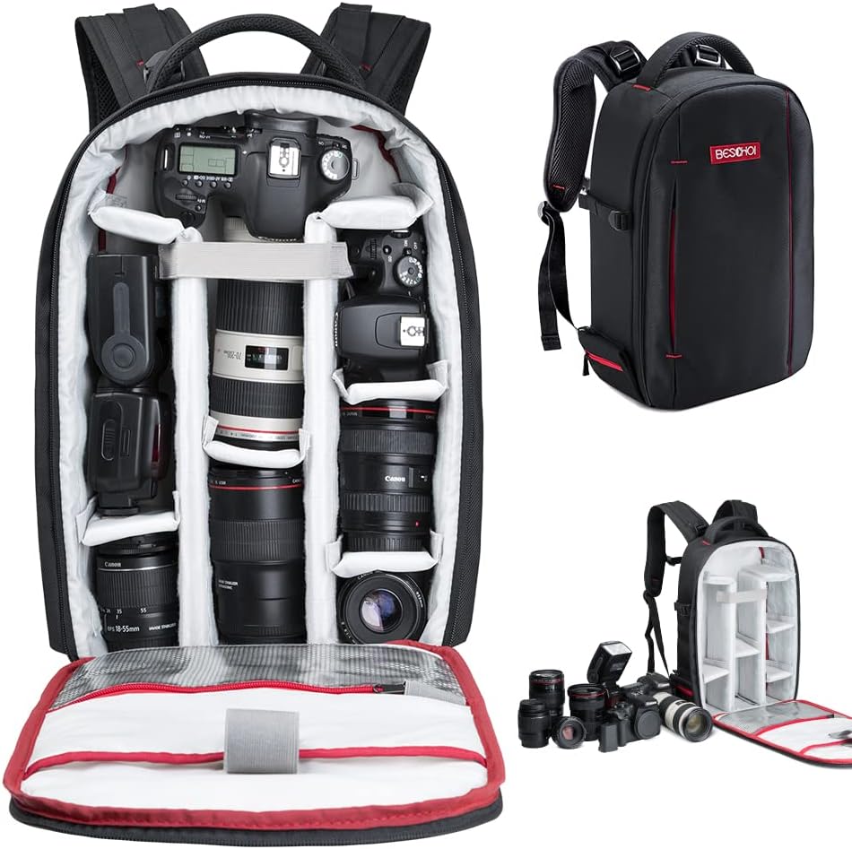 Black Large Waterproof DSLR Camera Backpack K53884