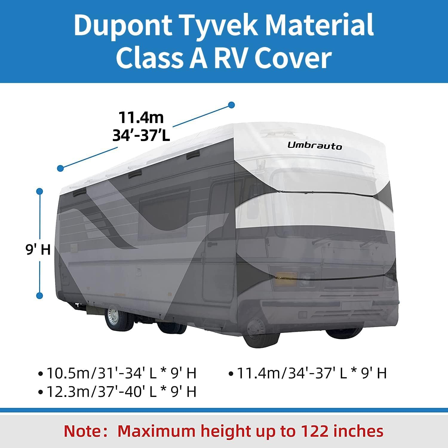 Gray/White Motorhome Cover with Adhesive Repair Patch L94054