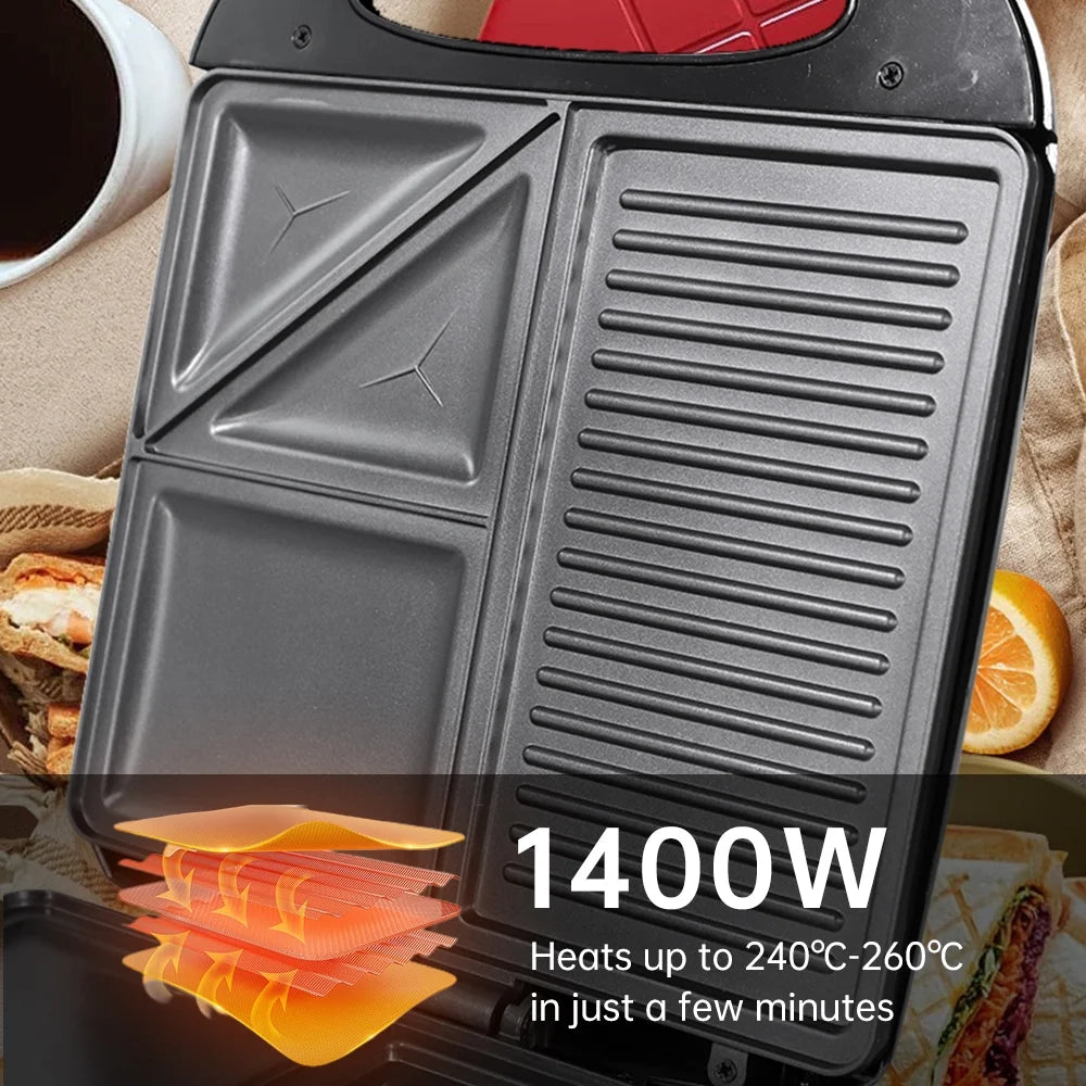 Non-Stick 3in1 Electric Grill Waffle Maker S188