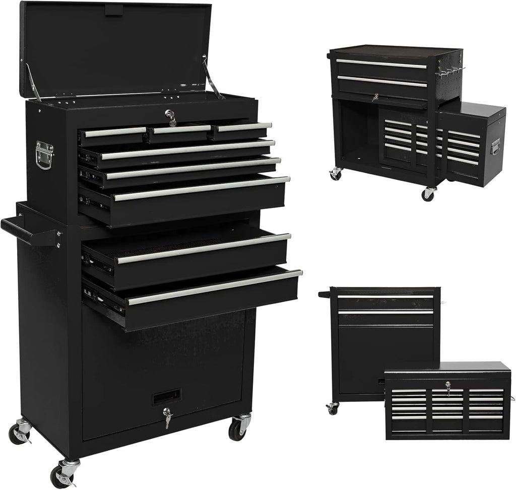 8 Drawer Rolling Metal Tool Chest with Wheels Z61422