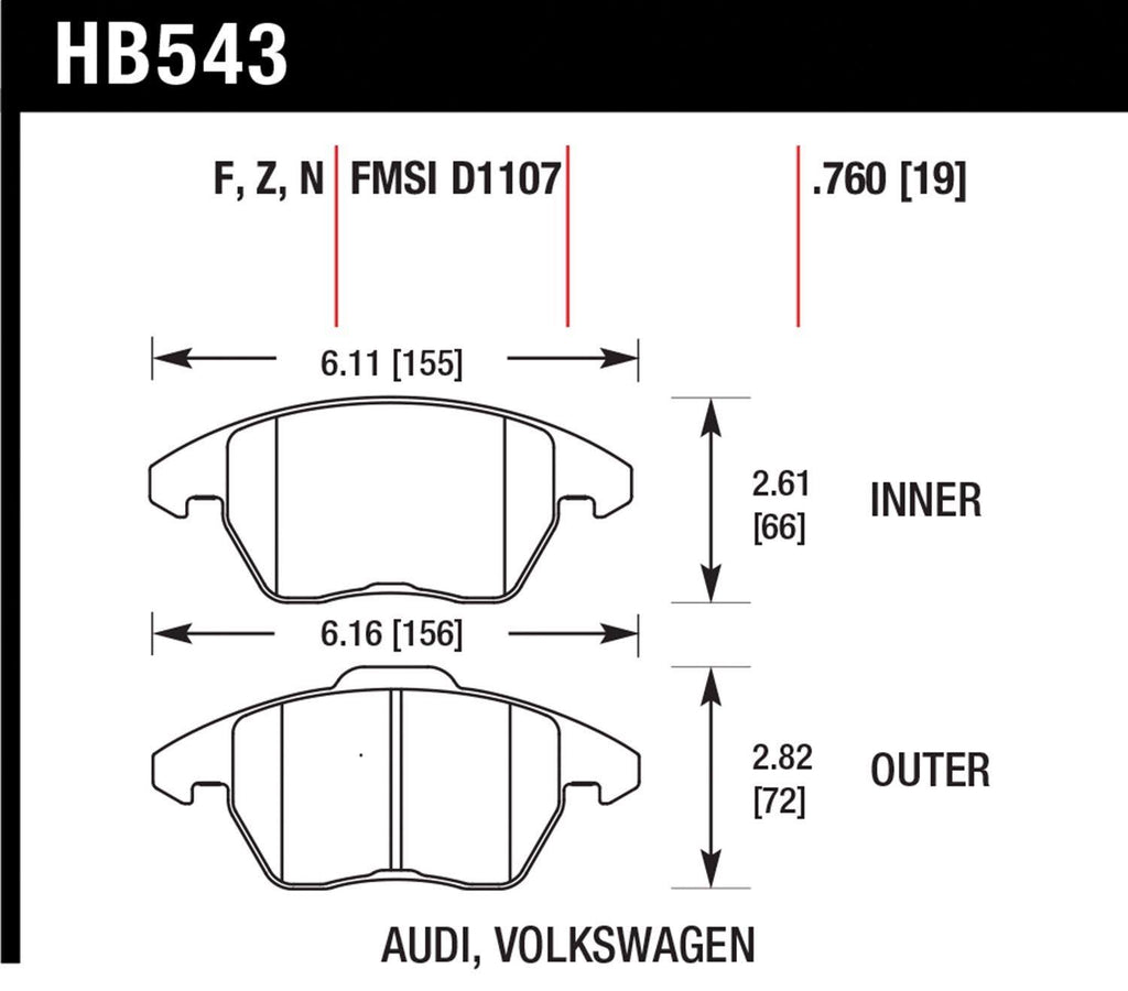 HP Plus Brake Pads G89105