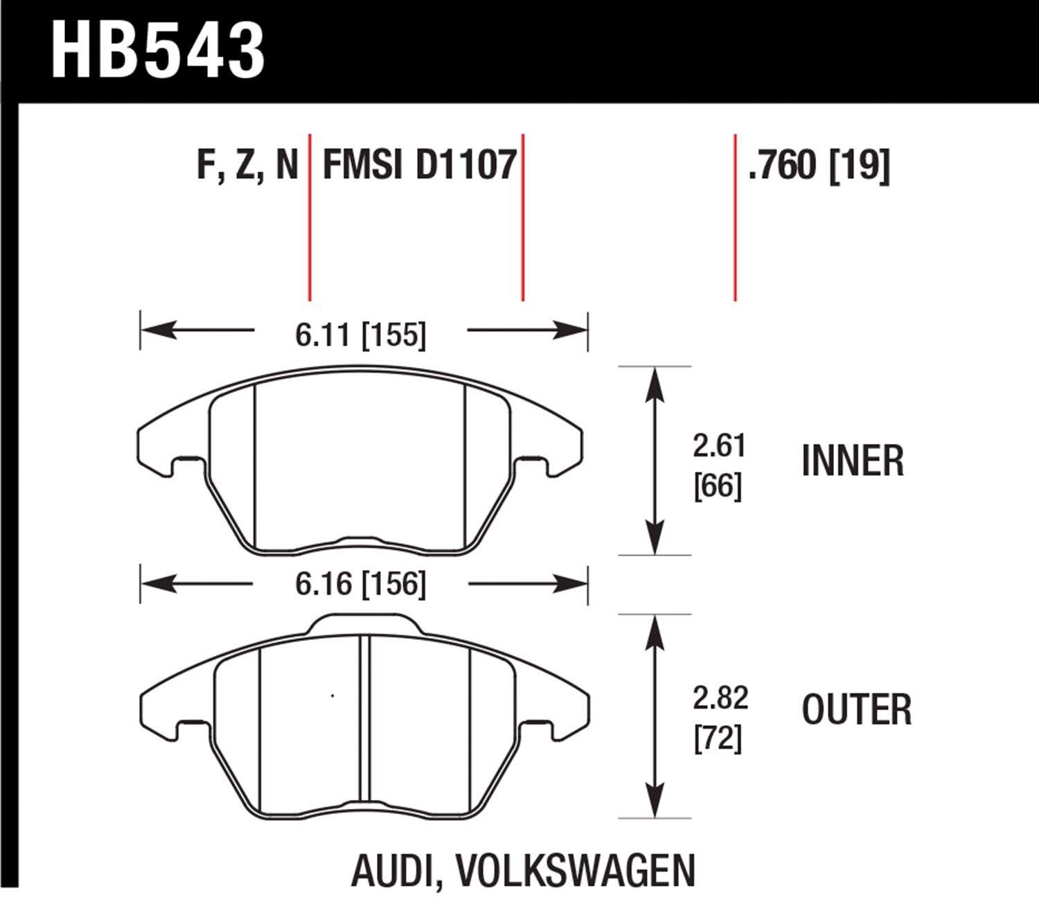 HP Plus Brake Pads G89105