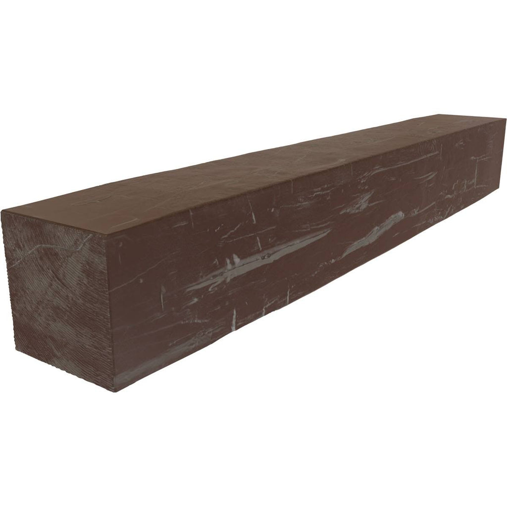Hand Hewn Faux Wood Fireplace Mantel, Aged Pecan C397874