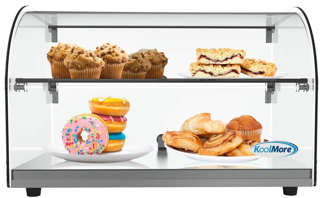 22 Commercial Countertop Bakery Display Case with Front Curved Glass and Rear Door L267