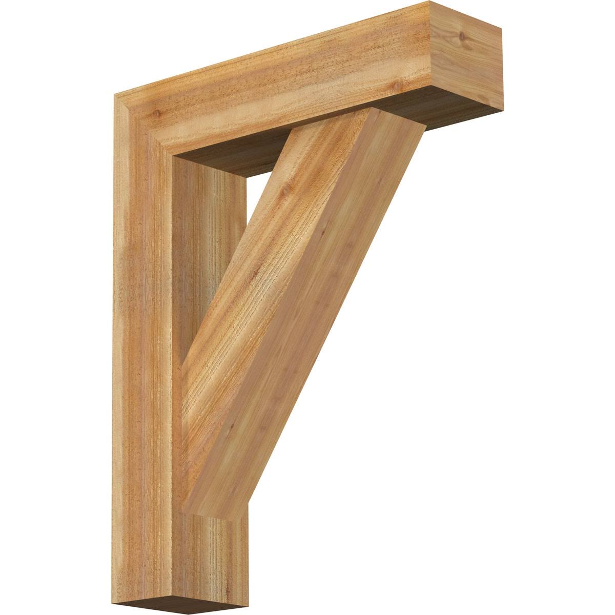 Western Red Cedar Traditional Block Bracket with Offset Brace Q72983