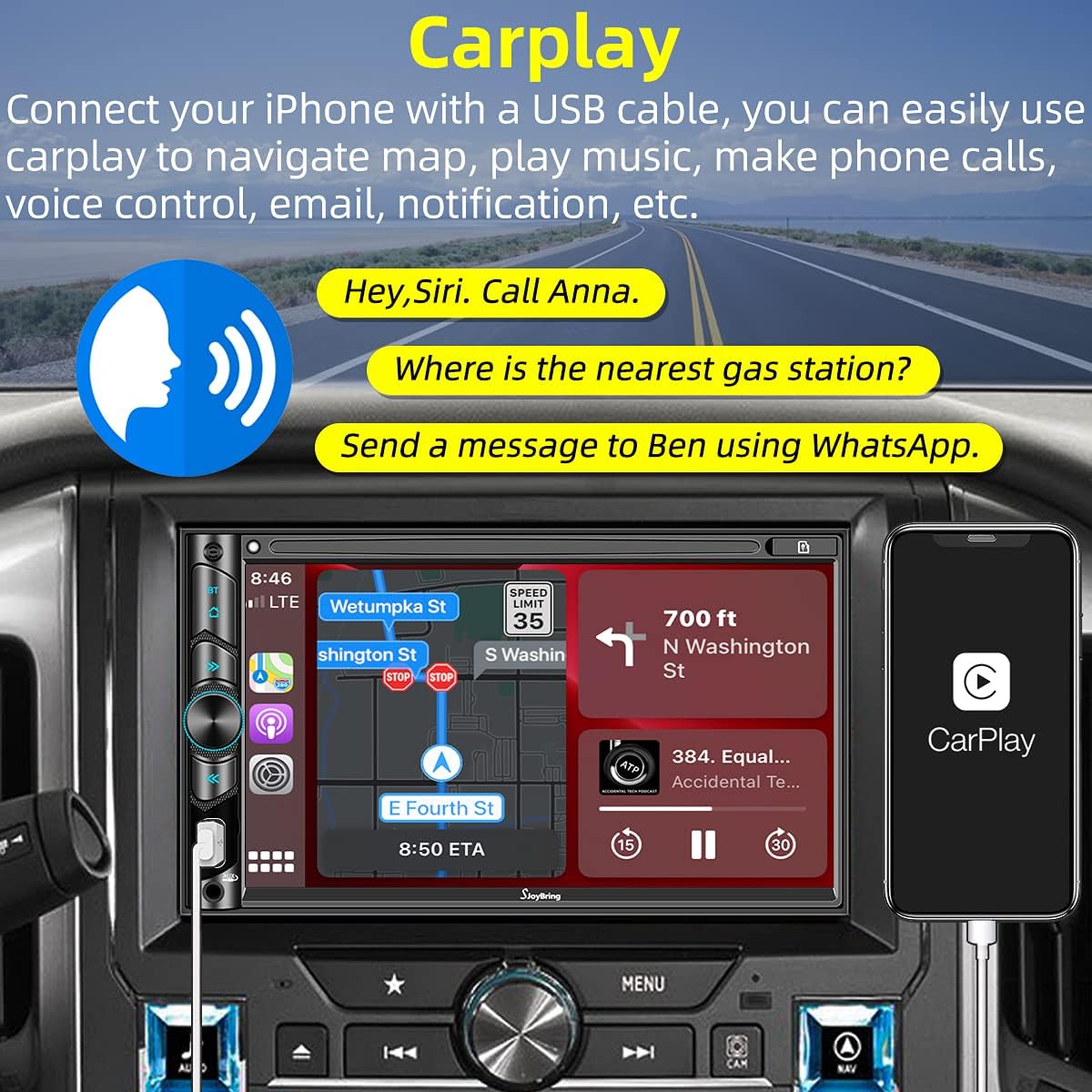 7" Capacitive Touchscreen Car Stereo with Bluetooth 5.0 L651