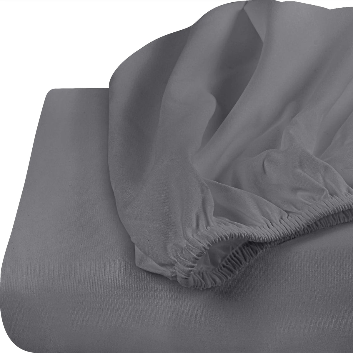 Grey Twin XL Fitted Sheets 2 Pack, Brushed Microfiber, Deep Pockets D914