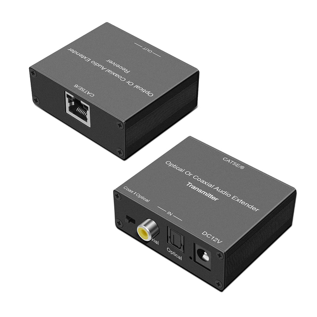 Optical Audio Extender over Cat5E/6 Cable up to 300m, Pack of 2 T110