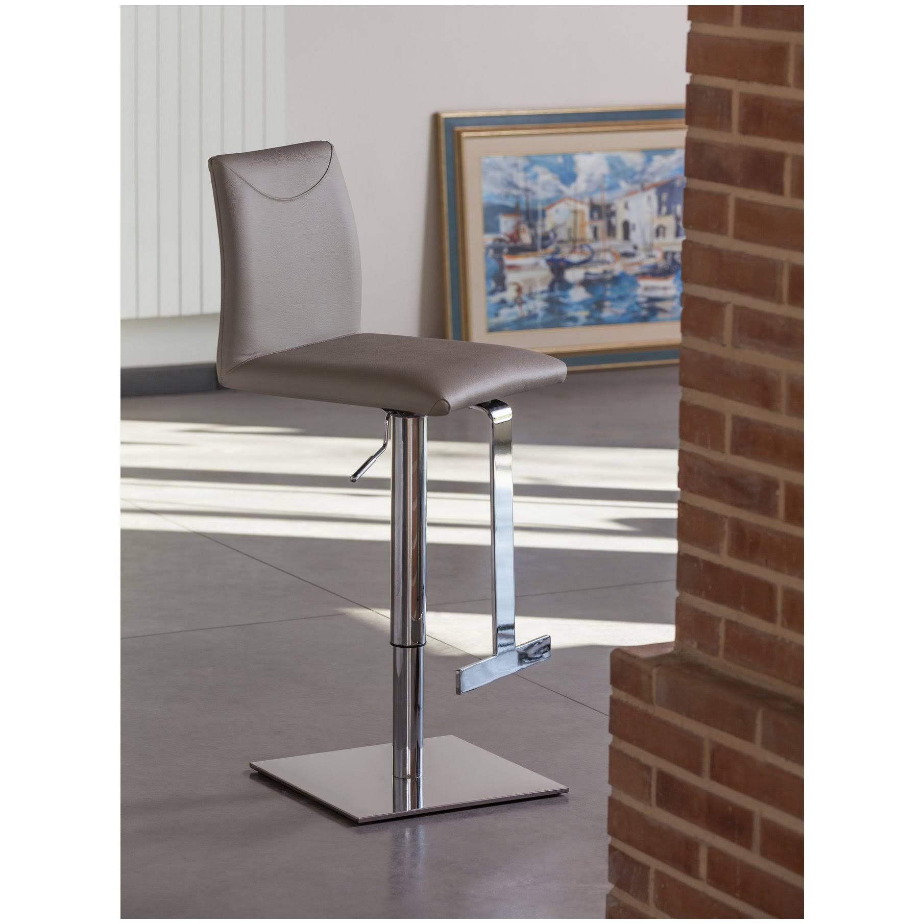 Italian White Leather Bar Stool W37330