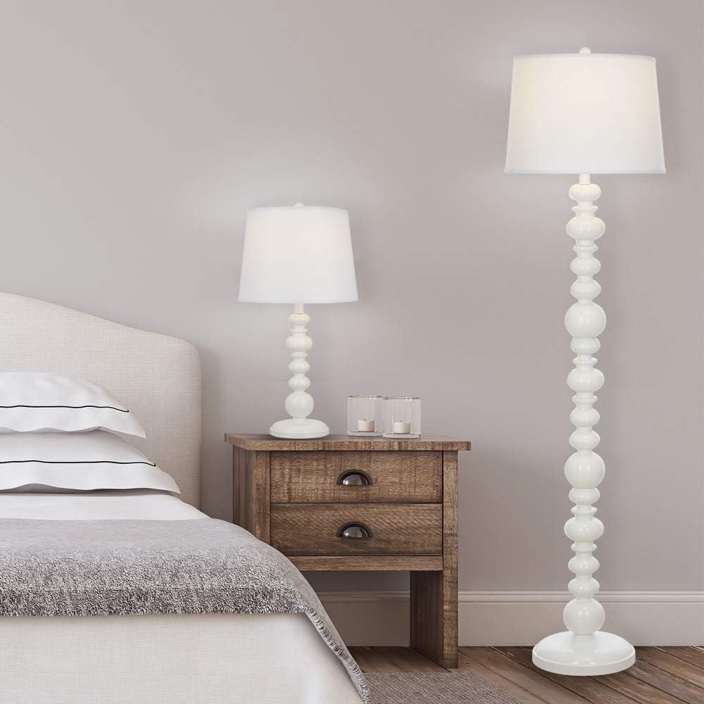 Glossy White Wood-Look Floor Lamp G633171