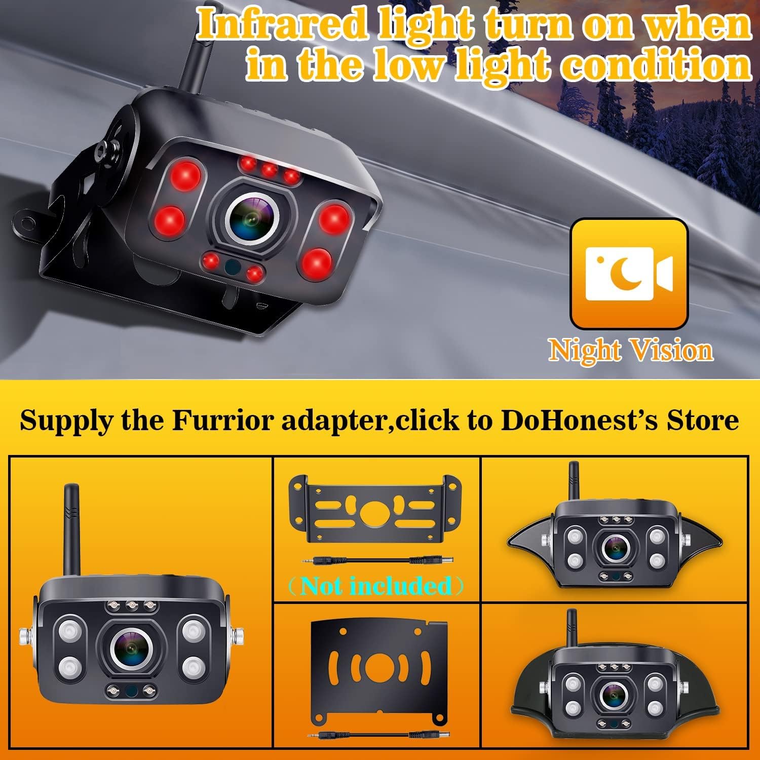 Wireless HD 1080P Backup Camera with 7" Touch Key DVR Monitor U25180
