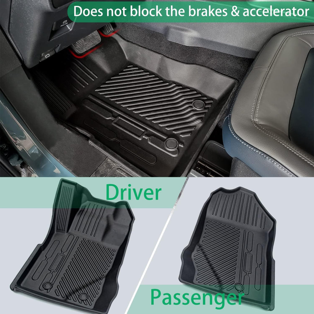 Black TPE Floor Liners for 4-Door Bronco 2021-2022, 1st and 2nd Row J568