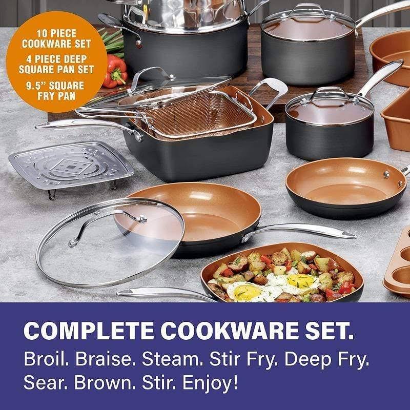 20-Piece Hard-Anodized Cookware Set F2607