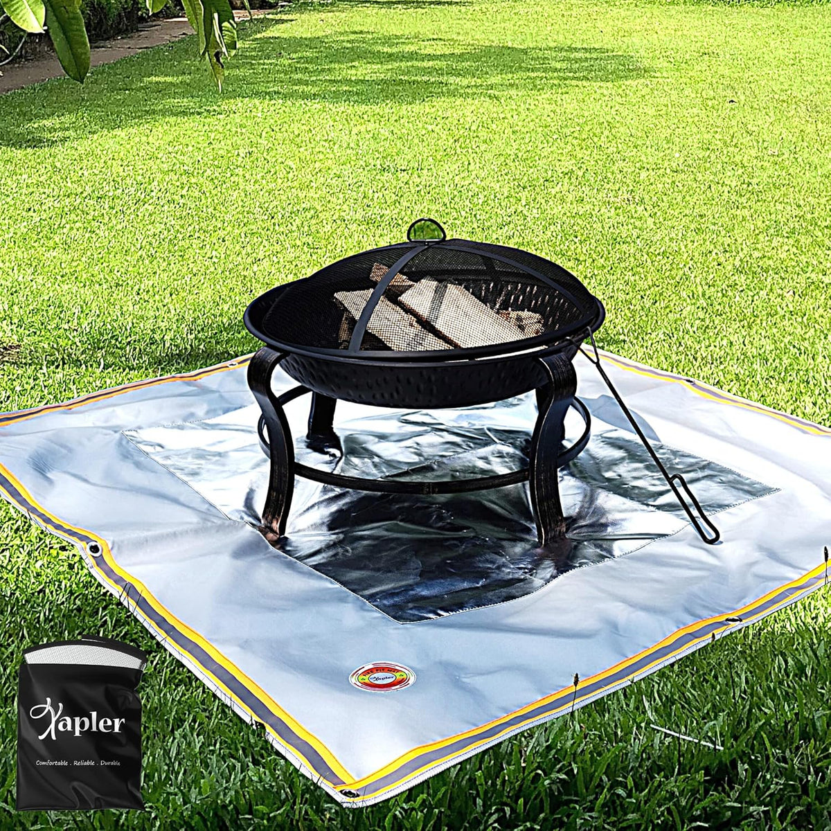 4 Layers Fire Pit Mats 67 × 60 Square Fireproof Mat G656738