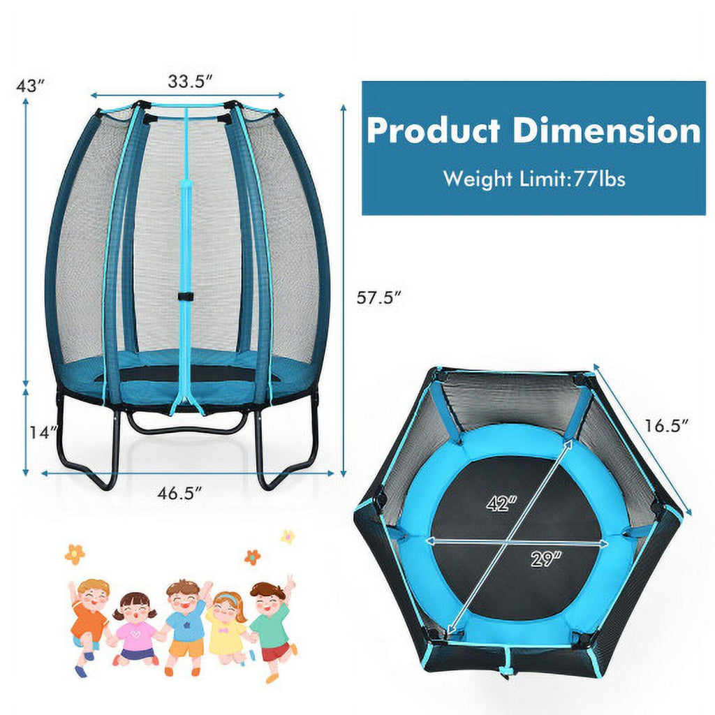 Blue Kids Trampoline with Enclosure Net V52233