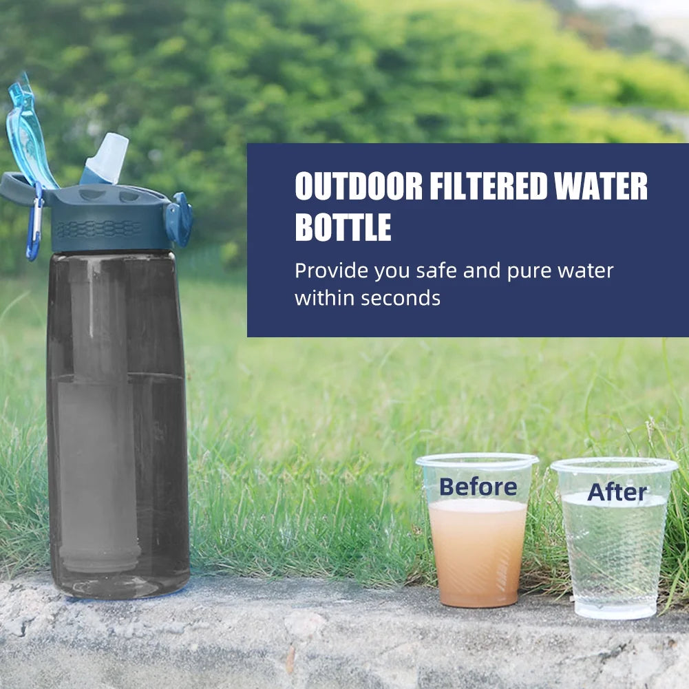 Black Tritan Water Bottle with Filter and Lockable Lid U8006