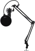 Condenser Microphone with Shock Mount, Boom Arm, and Pop Filter D5069