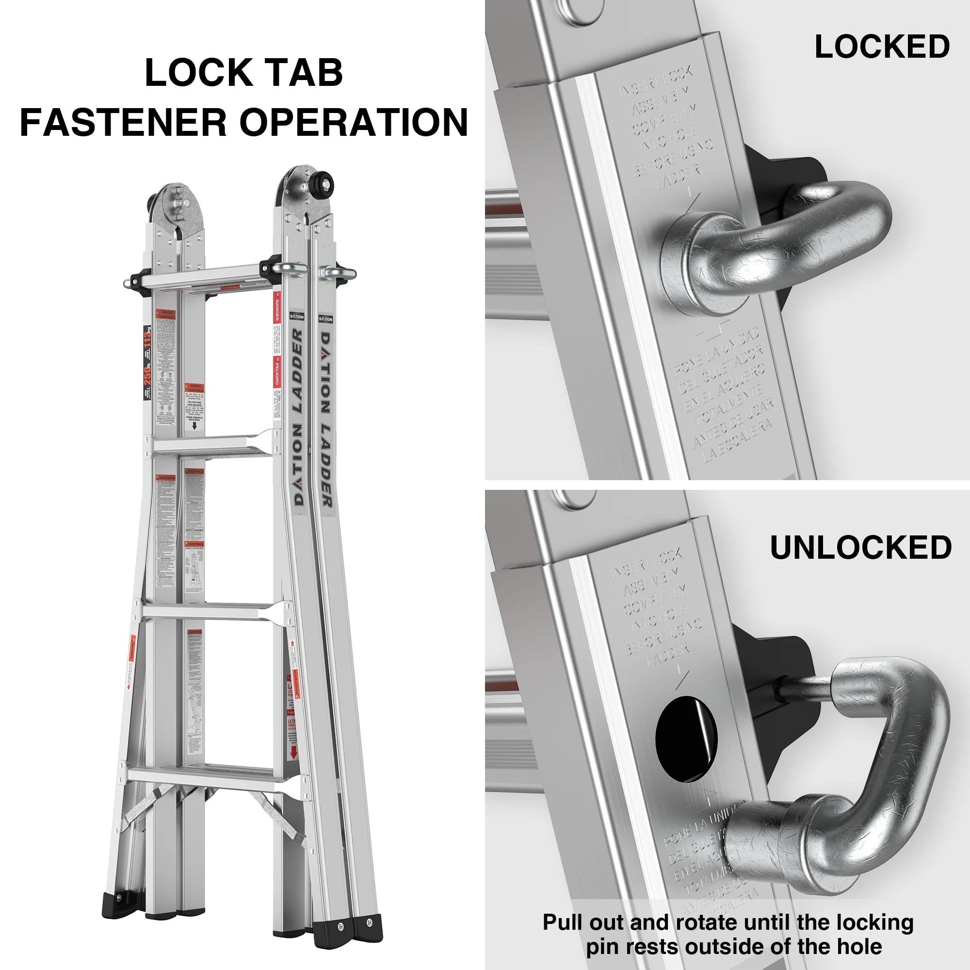 17ft Multi-position Aluminum Folding Ladder F23886