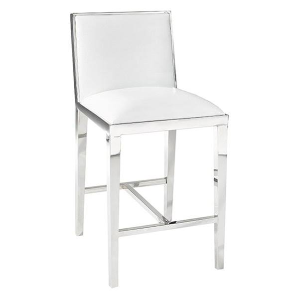 White Leatherette Counter Stool W41740