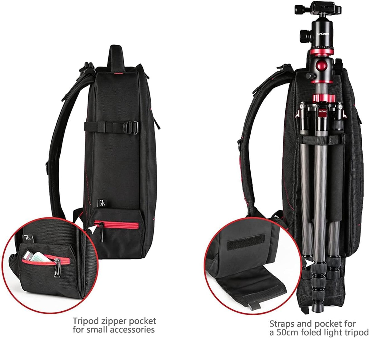Black Large Waterproof DSLR Camera Backpack K53884