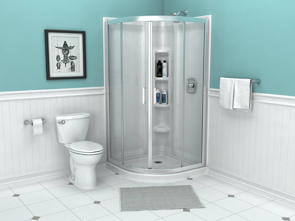 Framed Curved Chrome Shower Door Q2443