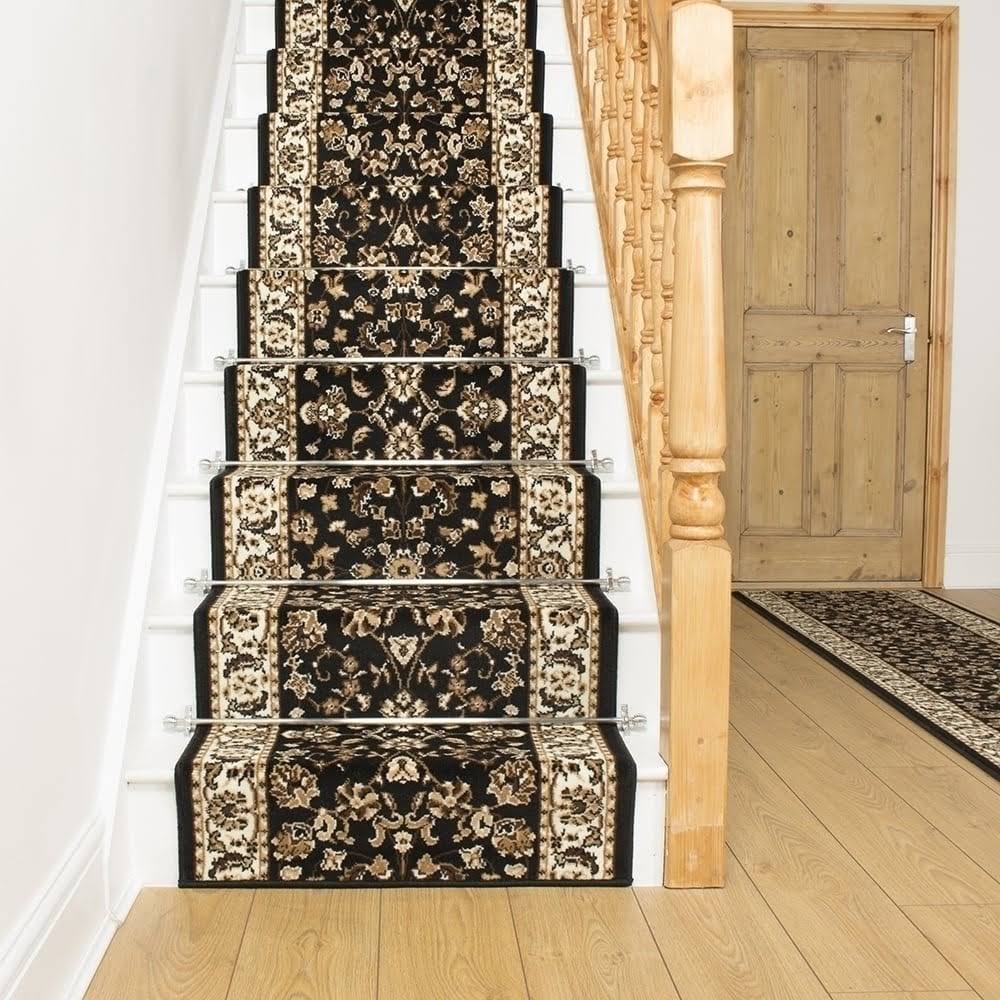 Persian Black Stair Carpet Runner 27 foot R904