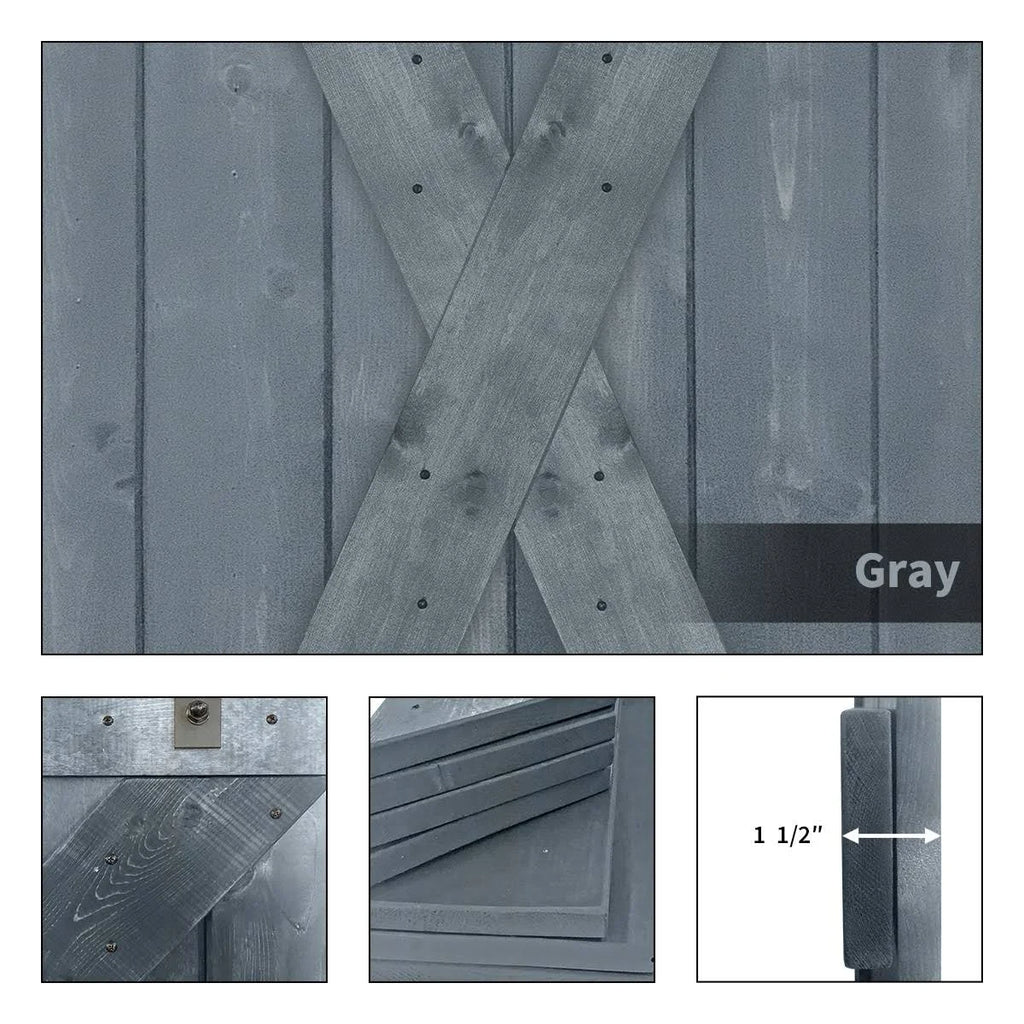 Gray Finish Barn Door with Hardware Kit B500