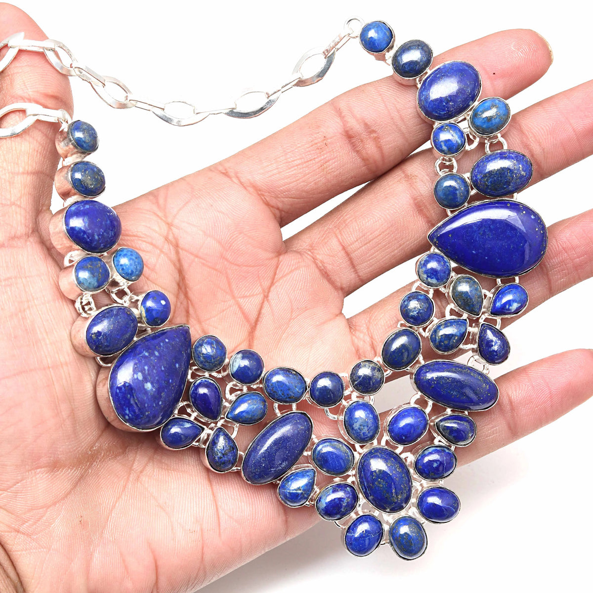 Lapis Lazuli Cabochon Gemstone Necklace R4102