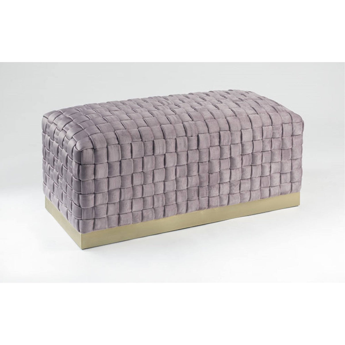 Lilac Gold Velvet Bench with Stainless Steel Base J7981
