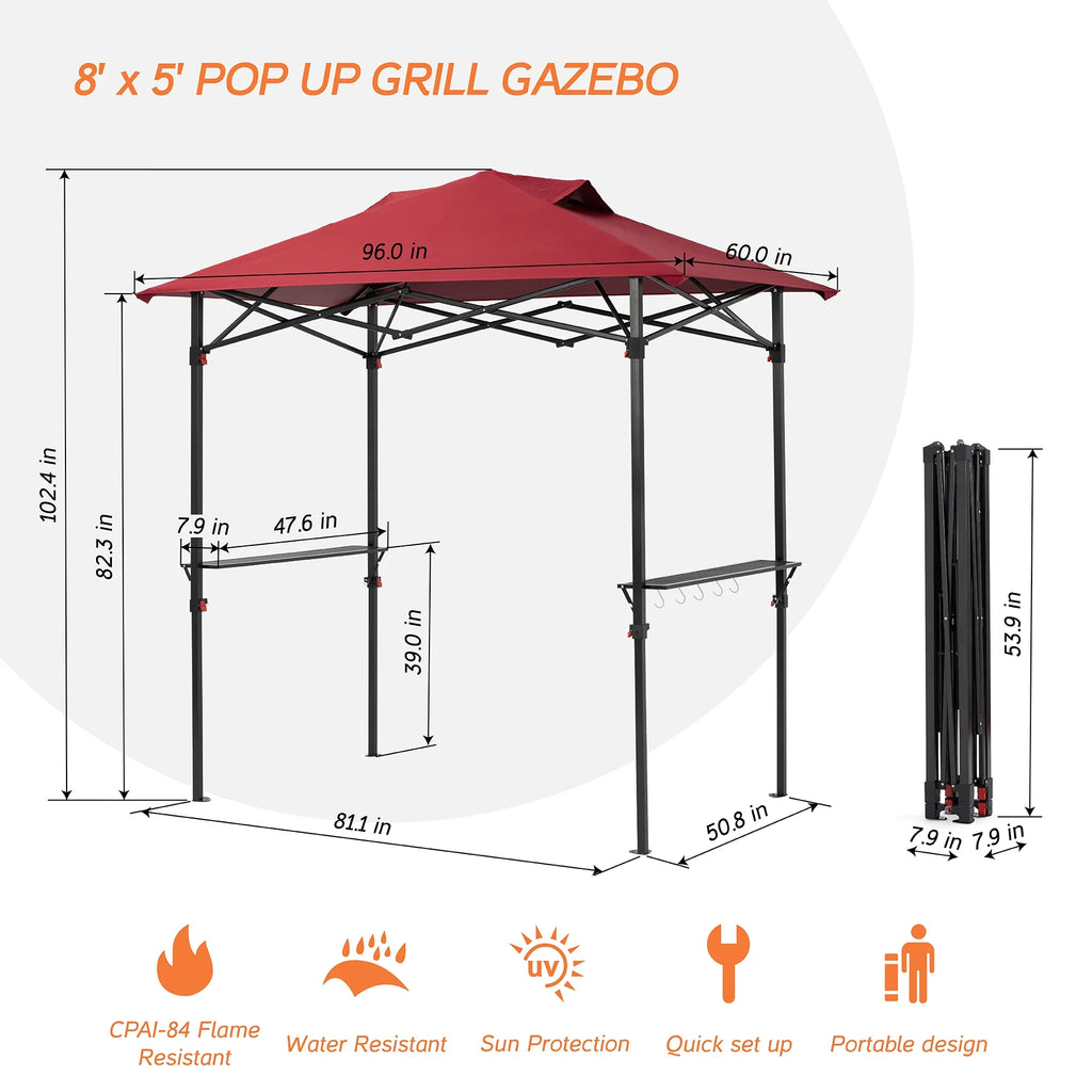 Burgundy Pop up Grill Gazebo C80277