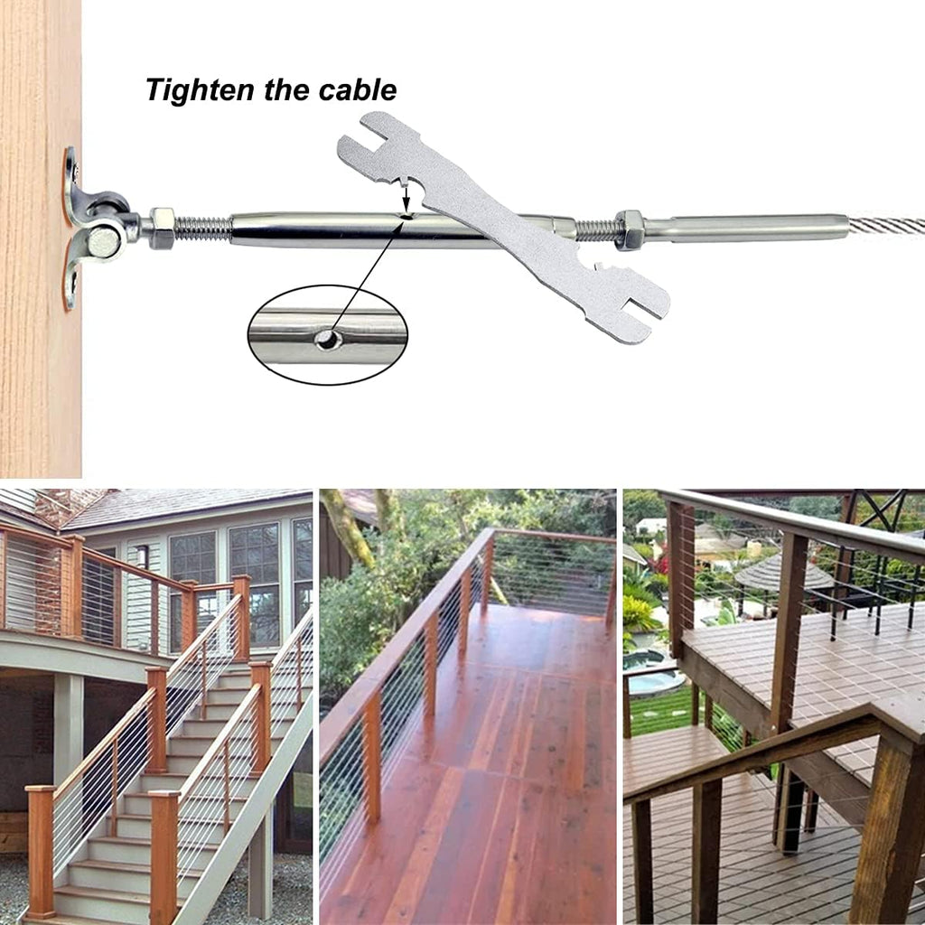 20 Pairs Stainless Steel Cable Railing Hardware Kit S911