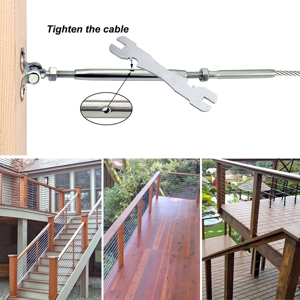 20 Pairs Stainless Steel Cable Railing Hardware Kit S911