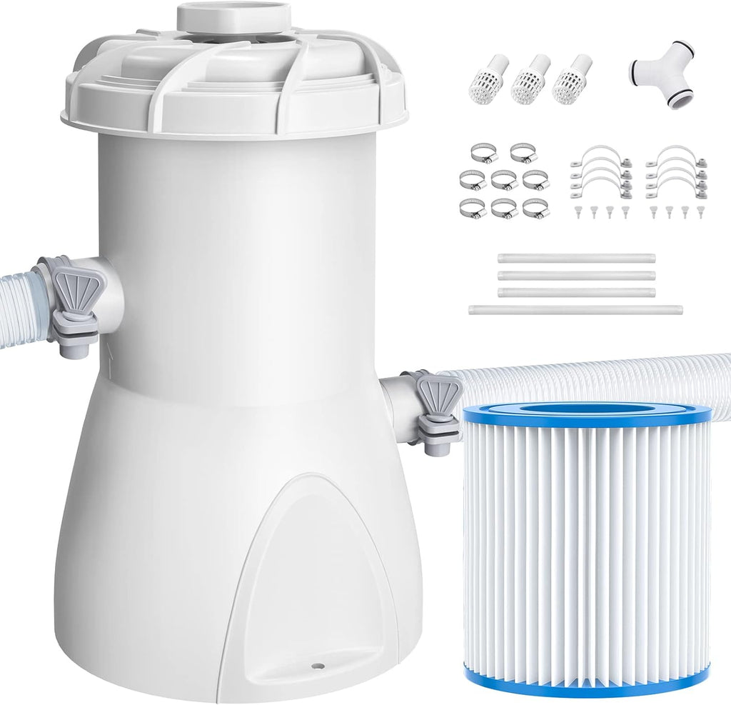 Above Ground Pool Pump, 600 GPH Filter Pump, Includes Filter Pump Cartridge S68510