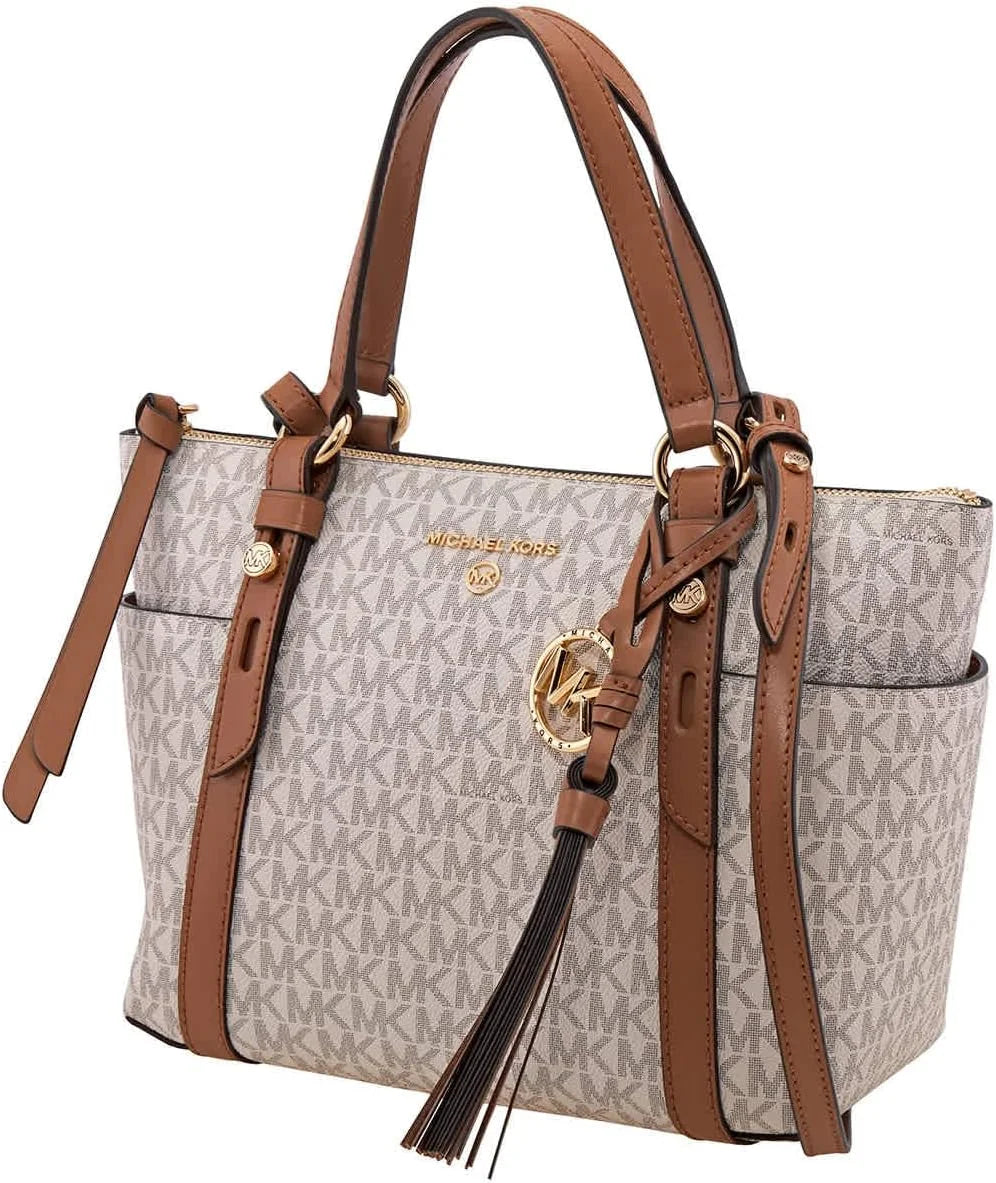 White Sullivan Small Logo Top-Zip Tote Bag H36849