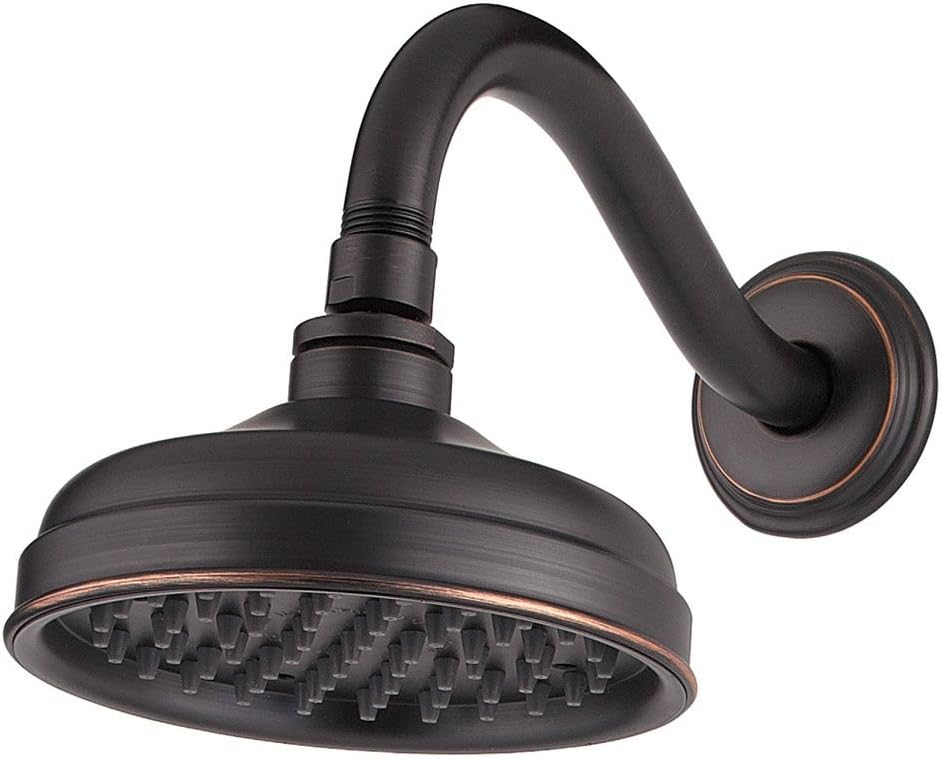 Brushed Nickel Raincan Showerhead with Shower Arm and Flange T206859