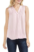 Pink V-Neck Rumple Blouse E541075
