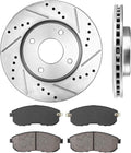 FRONT 280mm D/S 4 Lug Rotors + Ceramic Brake Pads + Hardware O633384