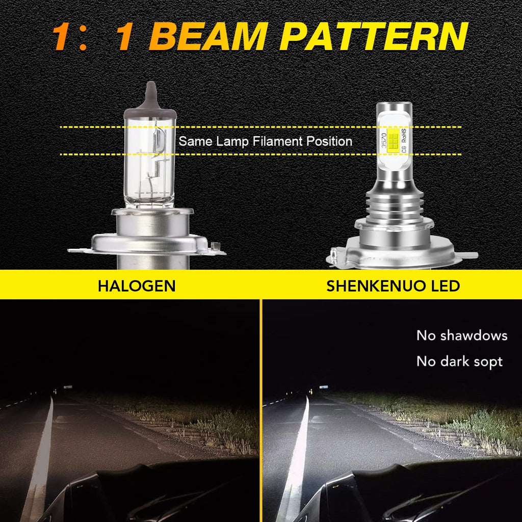 H4 High/Low Beam H11 Fog Light LED Headlight Bulbs 6000K White 4Pcs Z89336